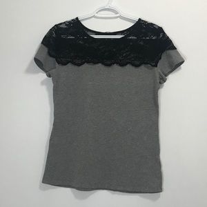 H&M Tee with Lace Detail